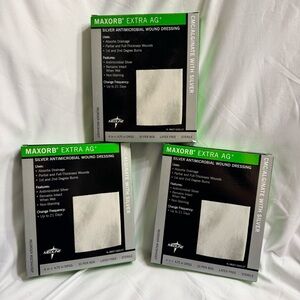 Maxorb Extra AG Plus Antimicrobial Silver Wound Dressing MedLine 3 Boxes 4X4
